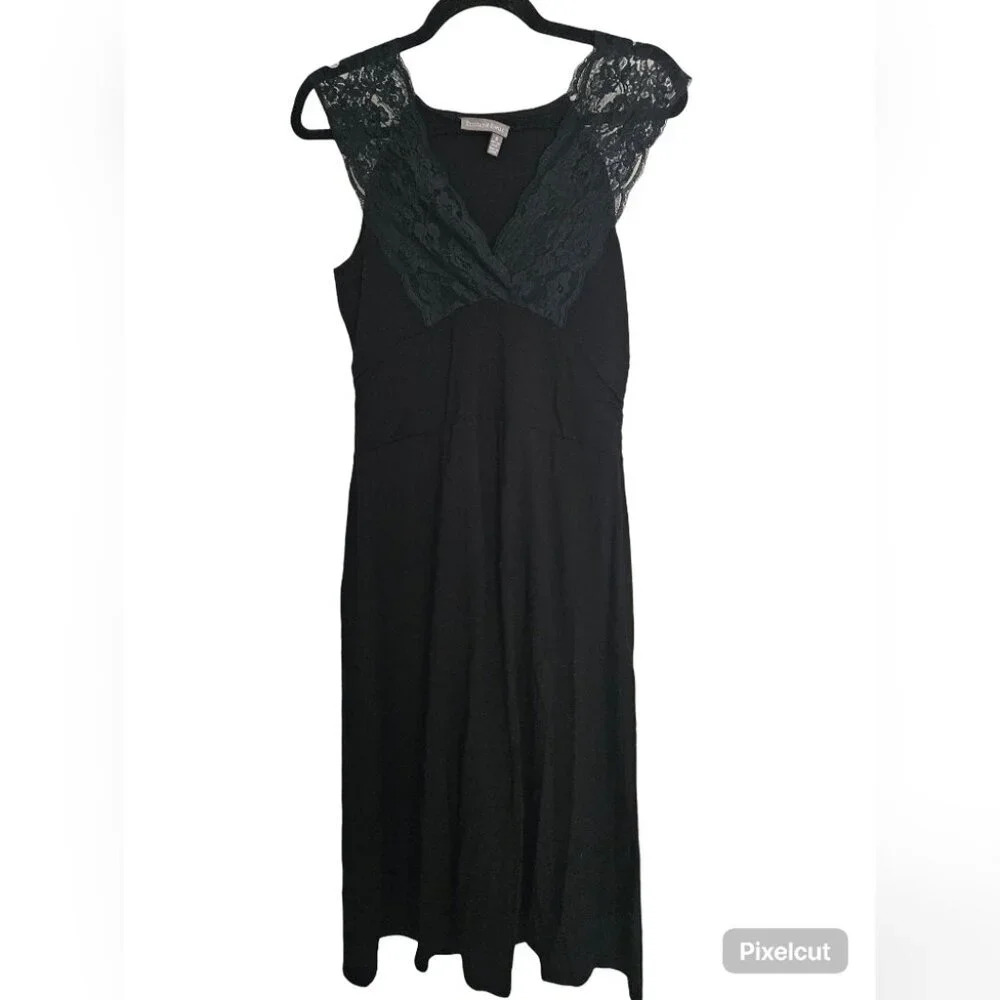 Tristan &  Iseut Cap Sleeve V-Neck Stretch Midi Dress Size Small